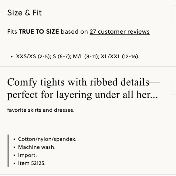 J Crew Crewcuts Navy Blue Ribbed Tights Girls Size Small - Picture 2 of 5